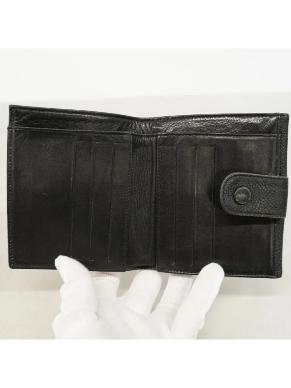 Chanel Wallet Caviar Leather Black Gold